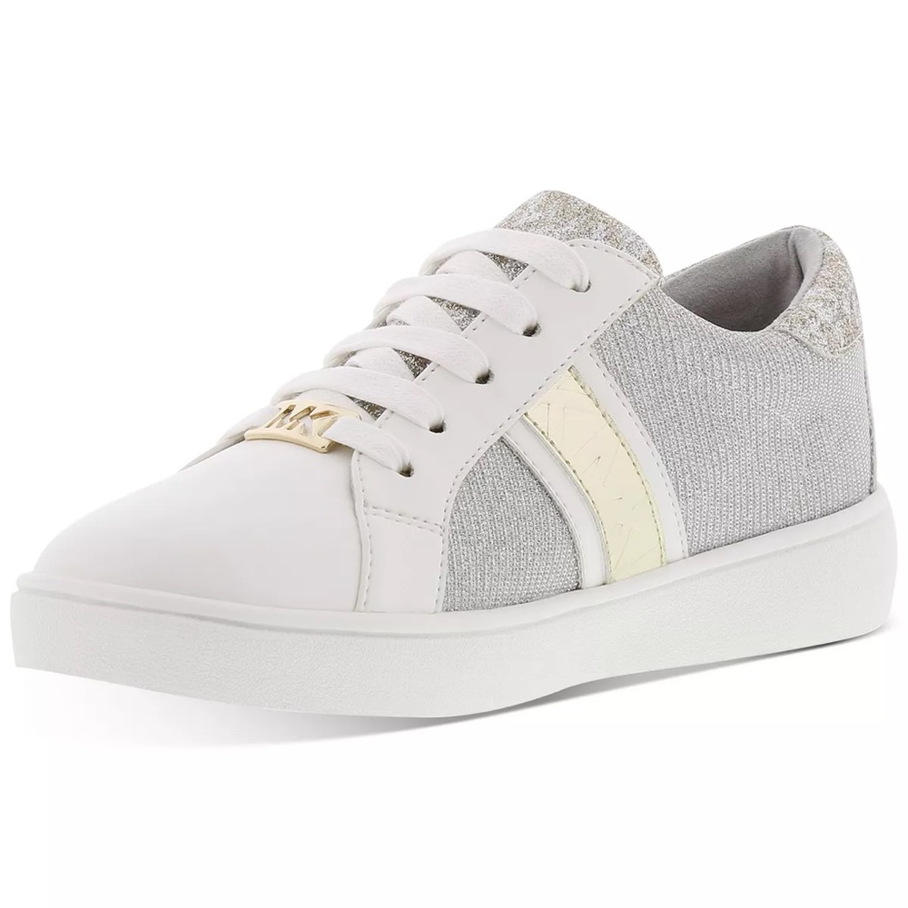 Michael Kors Toddler Girls Jem Square Sneakers in Silver-Gold Size 6 - Picture 5 of 16